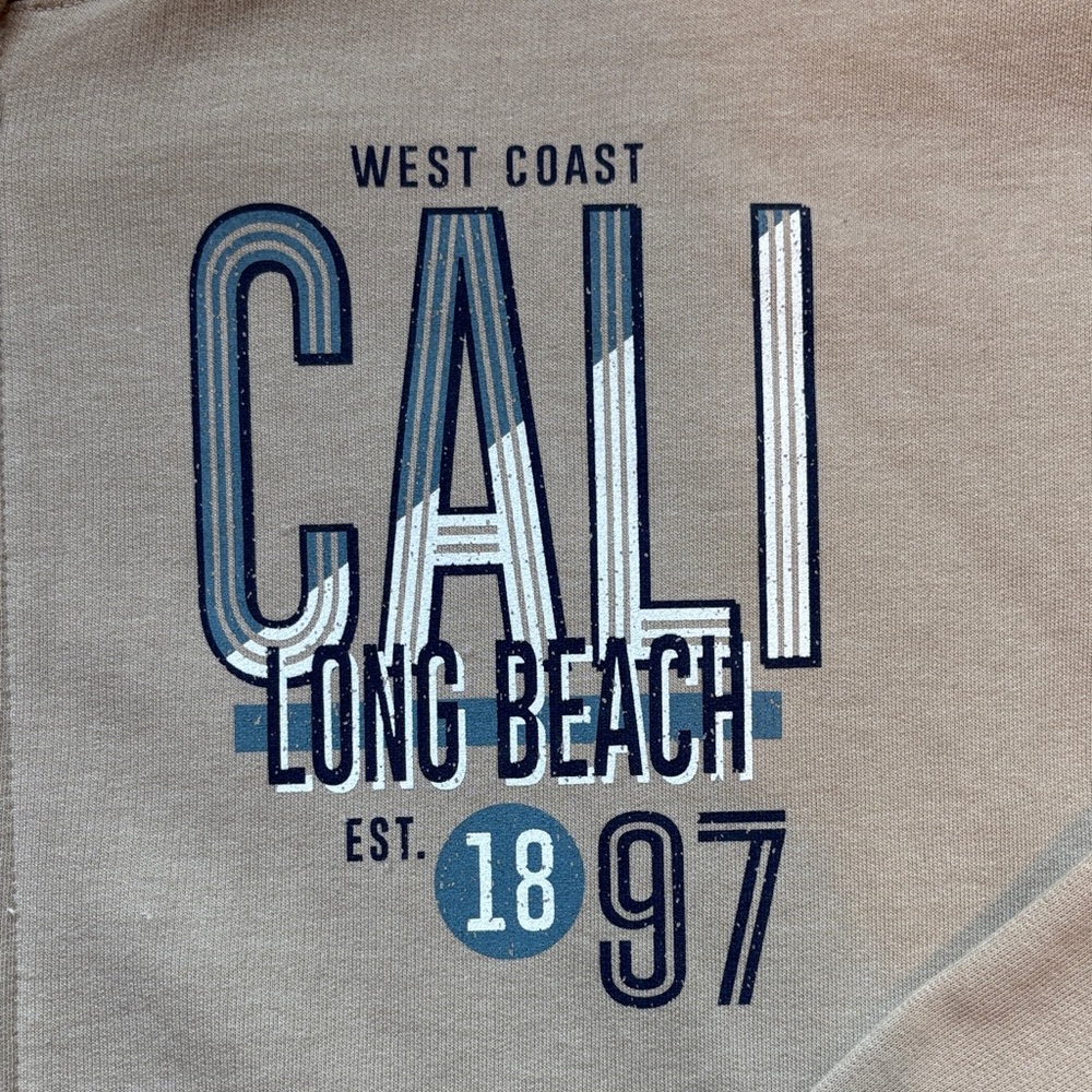 CALI Long Beach Zip-Up Hoodie - Beige - Picture 2 of 5